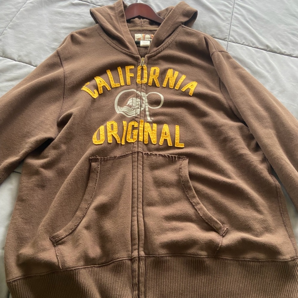 California Original Brown Zip-Up Hoodie Jacket